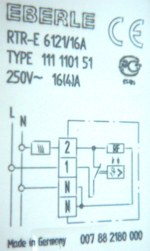 Терморегулятор EBERLE RTR-E 6121